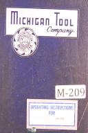 Michigan Tool-Michigan Tool No. 1124, Involute Checking Machines, Operations Manual Year (1935-No. 1124-01
